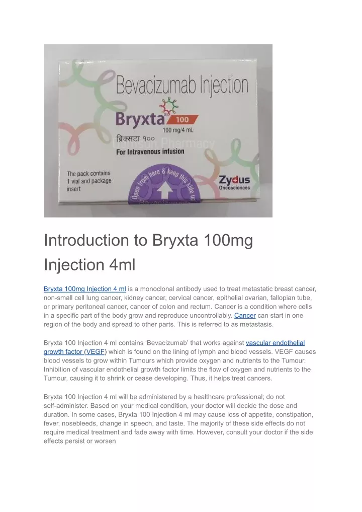 introduction to bryxta 100mg injection 4ml