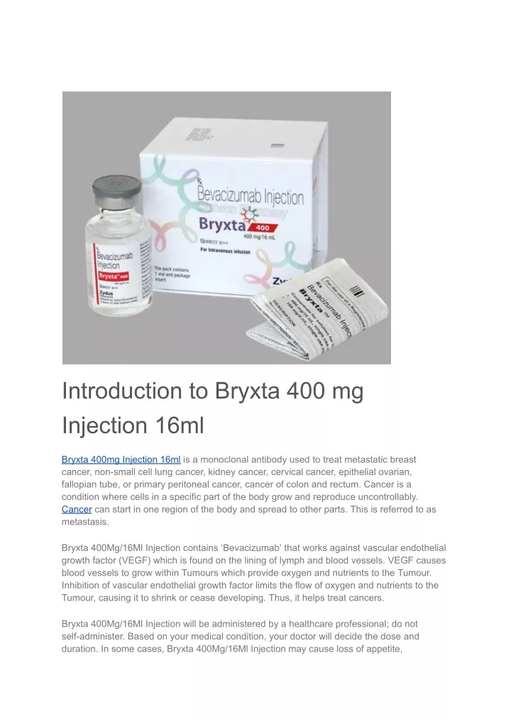 introduction to bryxta 400 mg injection 16ml