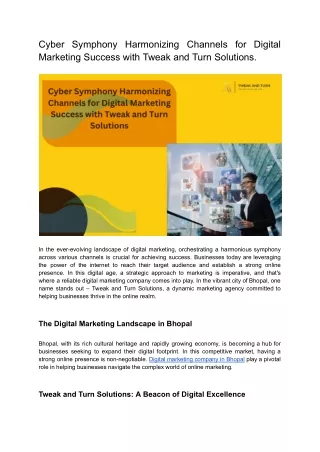 Cyber Symphony Harmonizing Channels for Digital Marketing