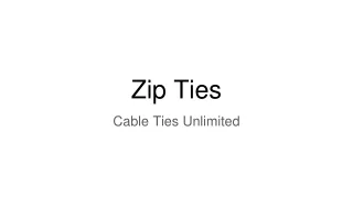Explore High-Quality Zip Ties at Cable Ties Unlimited