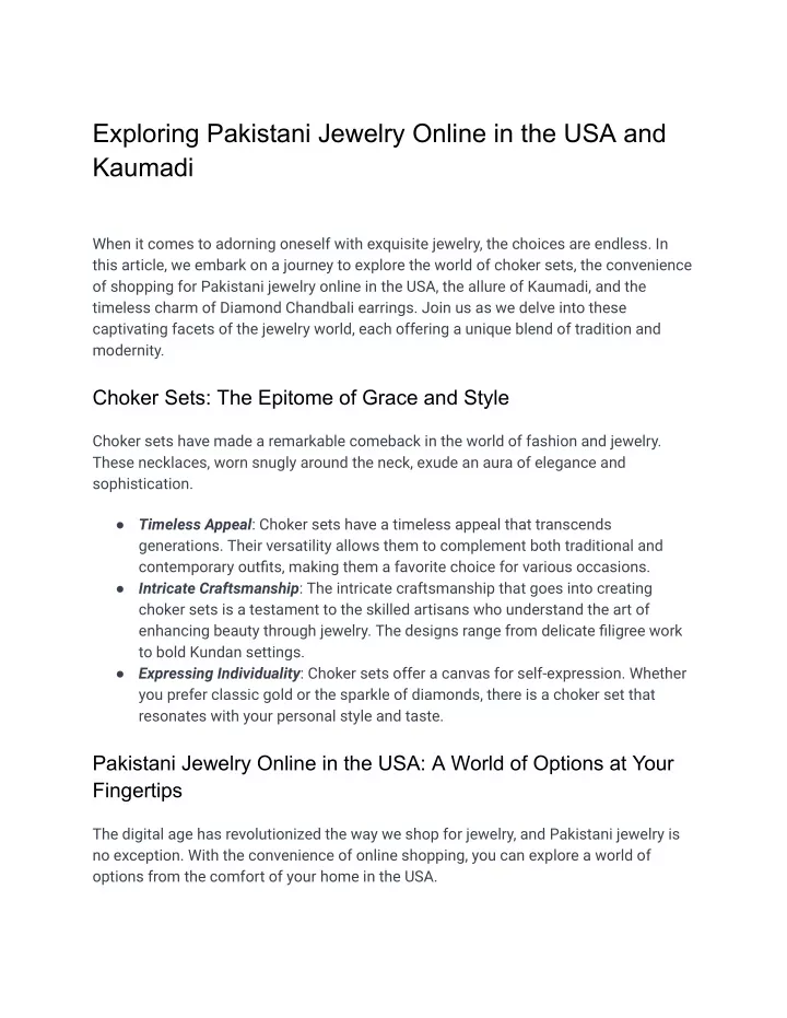exploring pakistani jewelry online