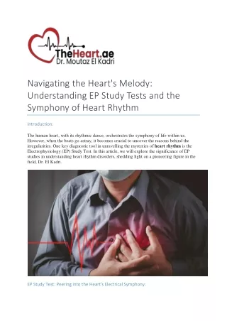 Navigating the Heart's Melody Understanding EP Study Tests and the Symphony of Heart Rhythm