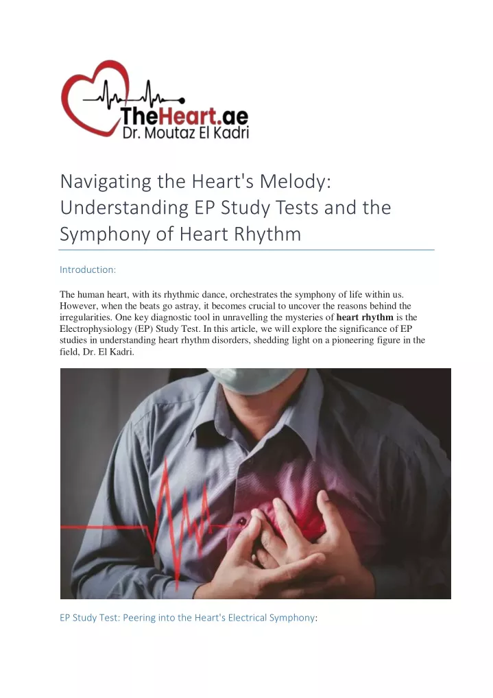 PPT - Navigating the Heart's Melody Understanding EP Study Tests and 