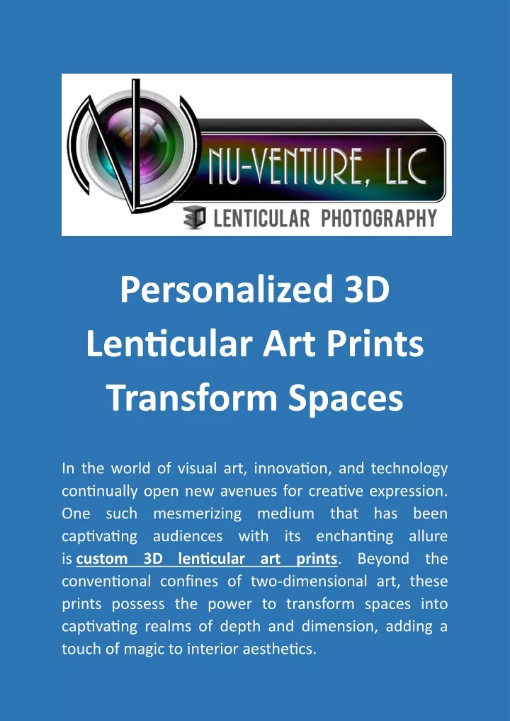 personalized 3d lenticular art prints transform