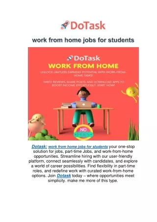 work from home jobs for students