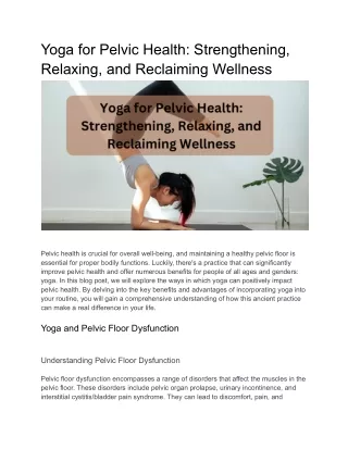 Yoga for Pelvic Health_ Strengthening, Relaxing, and Reclaiming Wellness