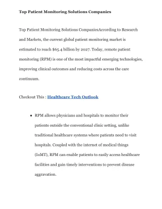 Top Patient Monitoring Solutions Companies (2)