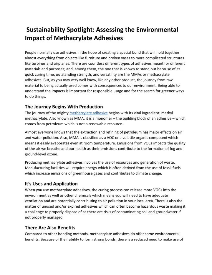 sustainability spotlight assessing