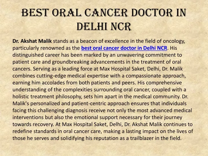 best oral cancer doctor in delhi ncr