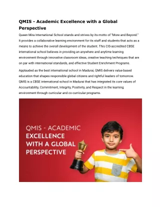 QMIS - Academic Excellence with a Global Perspective