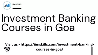 Investment banking courses in goa