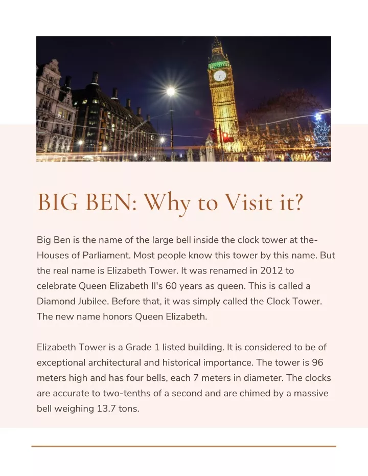 big ben why to visit it