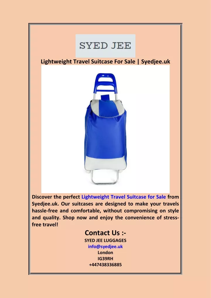 lightweight travel suitcase for sale syedjee uk