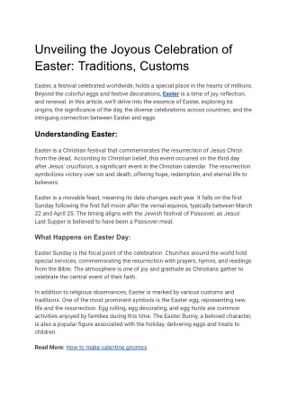 Unveiling the Joyous Celebration of Easter_ Traditions, Customs
