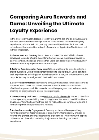 Comparing Aura Rewards and Darna: Unveiling the Ultimate Loyalty Experience