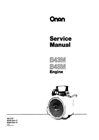 Cummins Onan B43M Engine Service Repair Manual