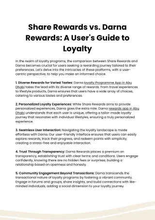 Share Rewards vs. Darna Rewards: A User's Guide to Loyalty