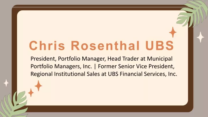 chris rosenthal ubs president portfolio manager