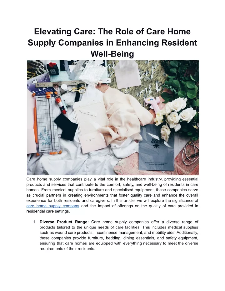 elevating care the role of care home supply