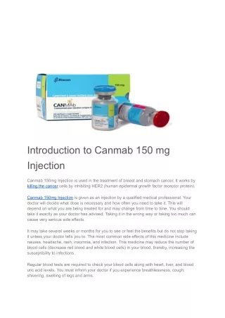 introduction to canmab 150 mg injection