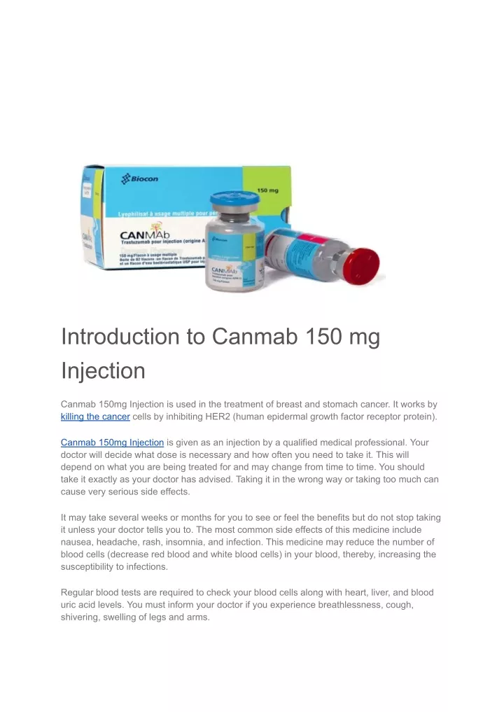 introduction to canmab 150 mg injection