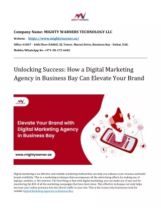 Digital Marketing Agency in Business Bay