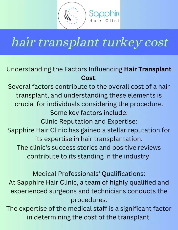 hair transplant turkey cost