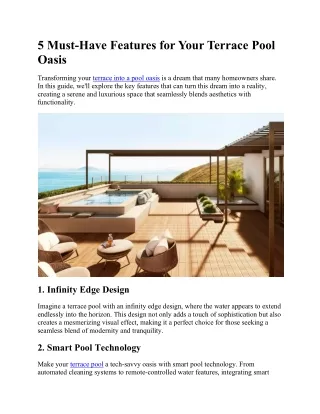 5 must have features for your terrace pool oasis