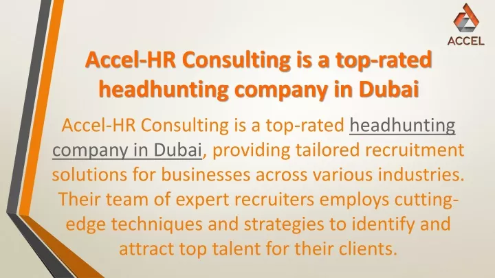 accel hr consulting is a top rated headhunting