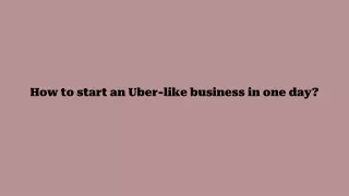 how to start an uber like business in one day