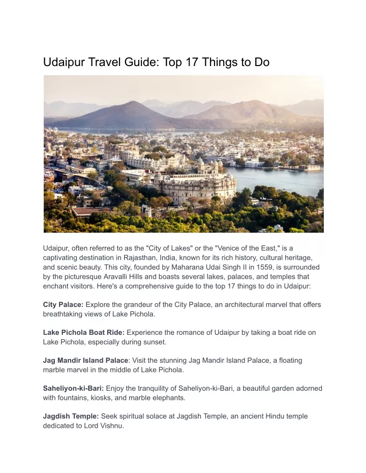 udaipur travel guide top 17 things to do