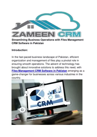 Files Management CRM Software in Pakistan