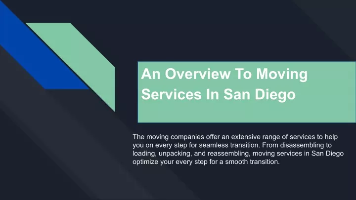 an overview to moving services in san diego