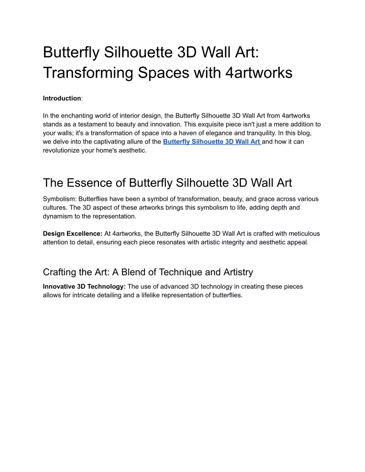 butterfly silhouette 3d wall art transforming