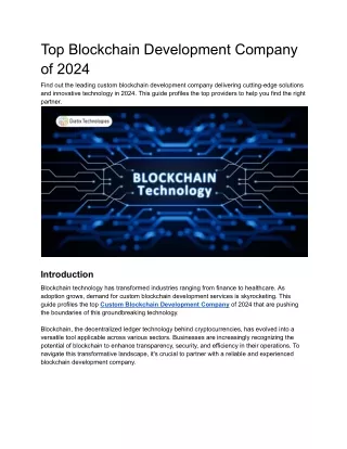 Top Blockchain Development Company of 2024