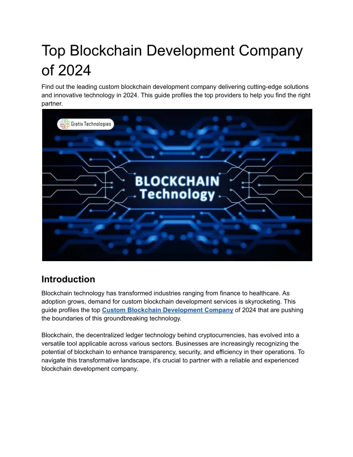 top blockchain development company of 2024