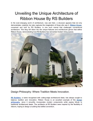 Unveiling the Unique Architecture of Ribbon House