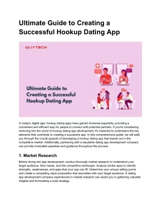 Ultimate Guide to Creating a Successful Hookup Dating App