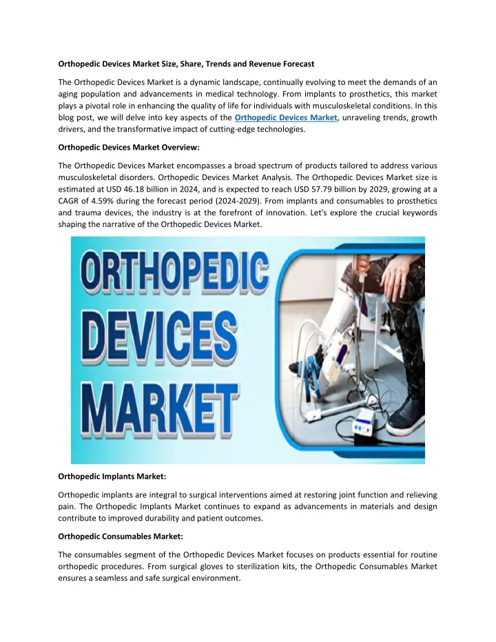 orthopedic devices market size share trends