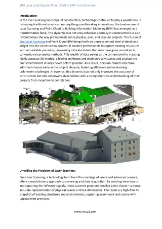 bim laser scanning and point cloud