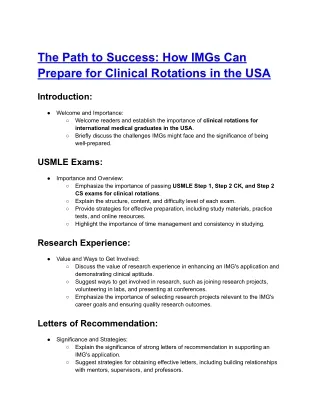 The Path to Success_ How IMGs Can Prepare for Clinical Rotations in the USA