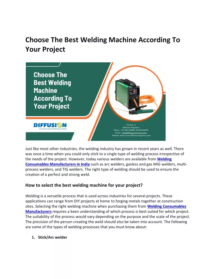 choose the best welding machine according to your