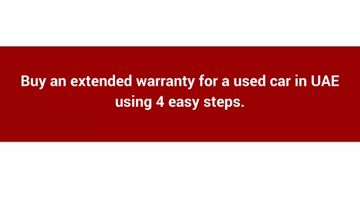 buy an extended warranty for a used