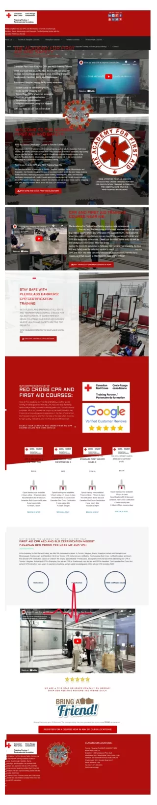 Canadian Red Cross First Aid CPR and AED Training Toronto I Online Certification Course' - www.academyfor1staid.ca