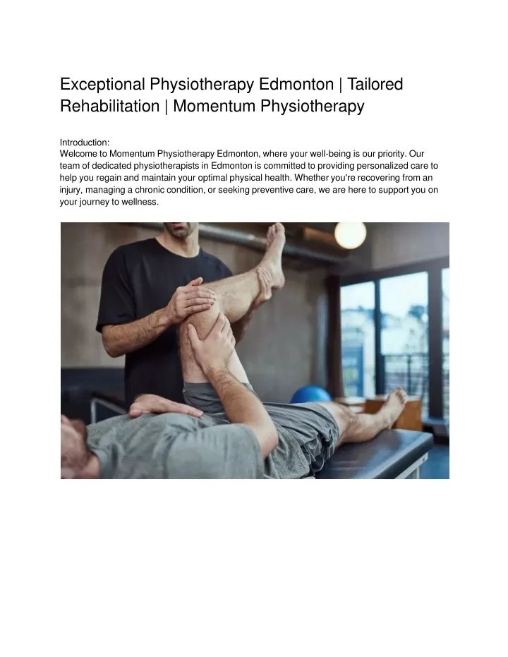 exceptional physiotherapy edmonton tailored