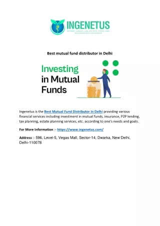 Best mutual fund distributor in Delhi