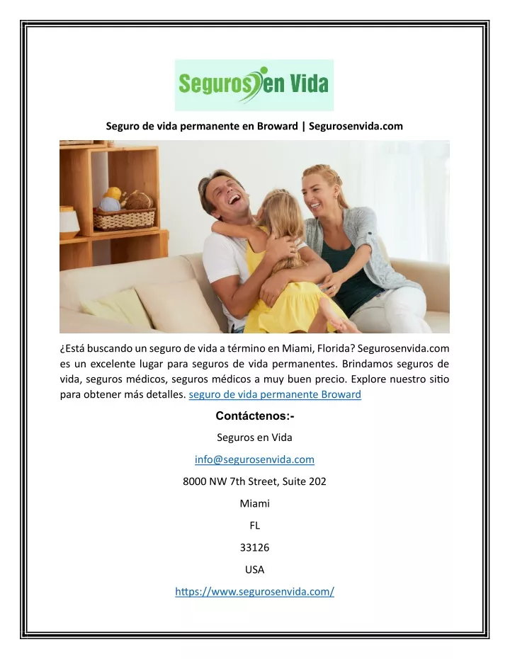 seguro de vida permanente en broward