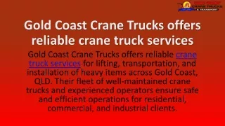 Gold Coast Crane Trucks - Pilot Vehicle Hire In Gold Coast.