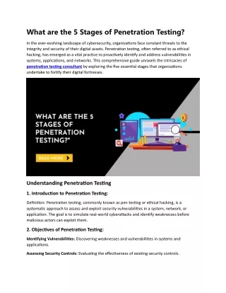 What are the 5 Stages of Penetration Testing
