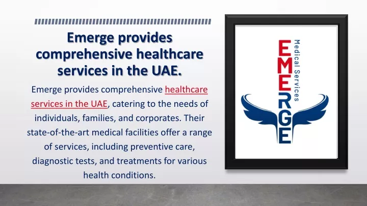 emerge provides comprehensive healthcare services in the uae
